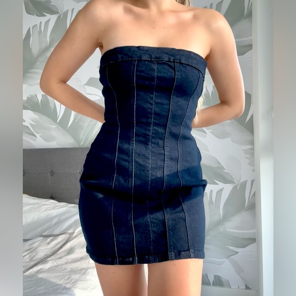 Zara Denim Mini Dress - Picture 1 of 5